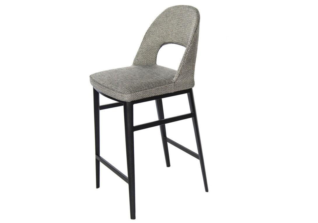 DOMO Home: L.A. Barstool in Chevron Black and Grey with Black Legs