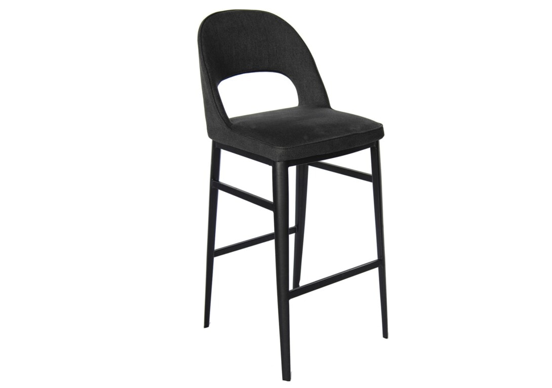 DOMO Home: L.A. Barstool in Dark Grey with Black Legs