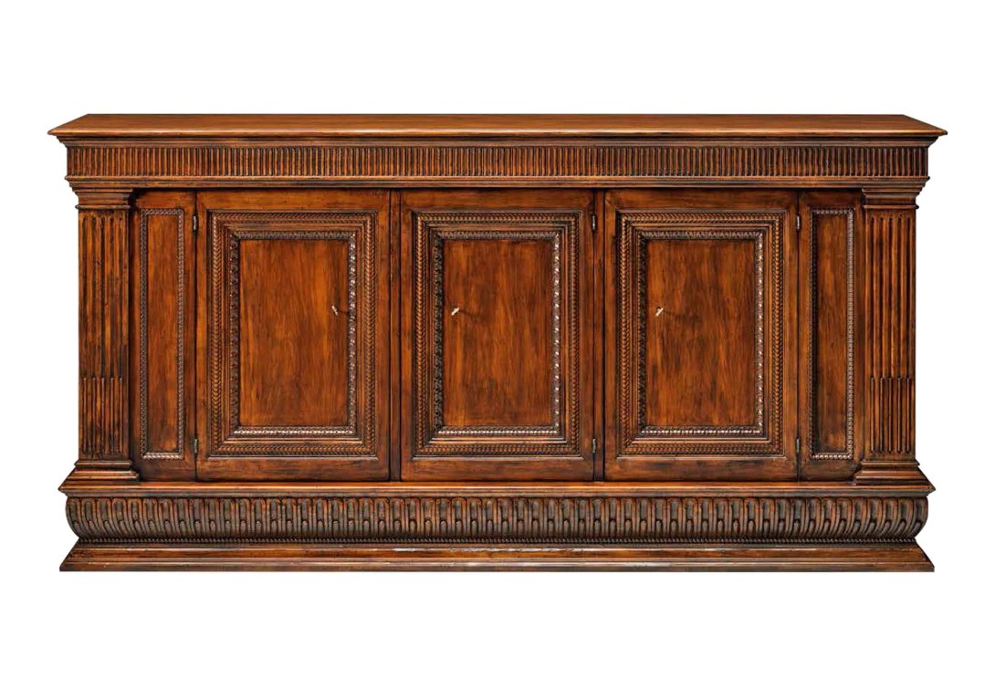 Traditional Handcrafted timber Storage Sideboard Monastery Visentin 3 cupboards