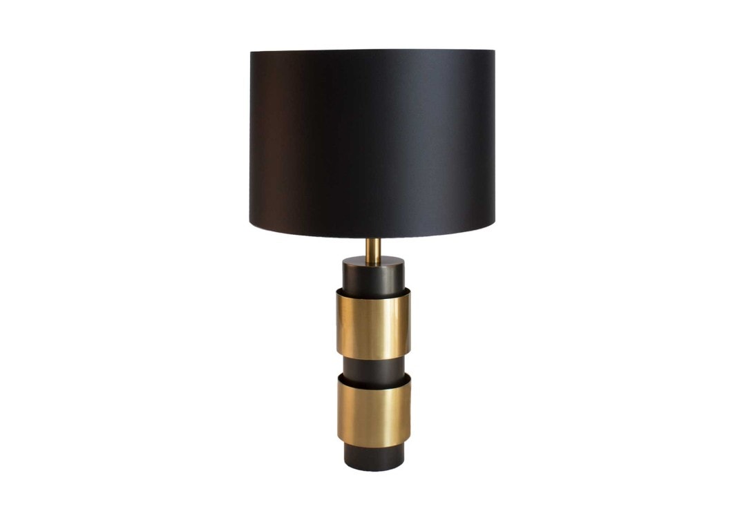Cylinder Lamp black gold flamboyant lamp curved chunky